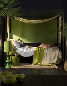 grönt sovrum